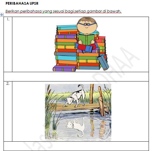 Peribahasa UPSR - Latihan Peribahasa Bergambar ~ Fun 