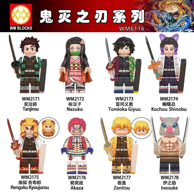 Lego Demon Slayer Minifigures Kimetsu No Yaiba Custom Minifigs for Sale at a cheap price