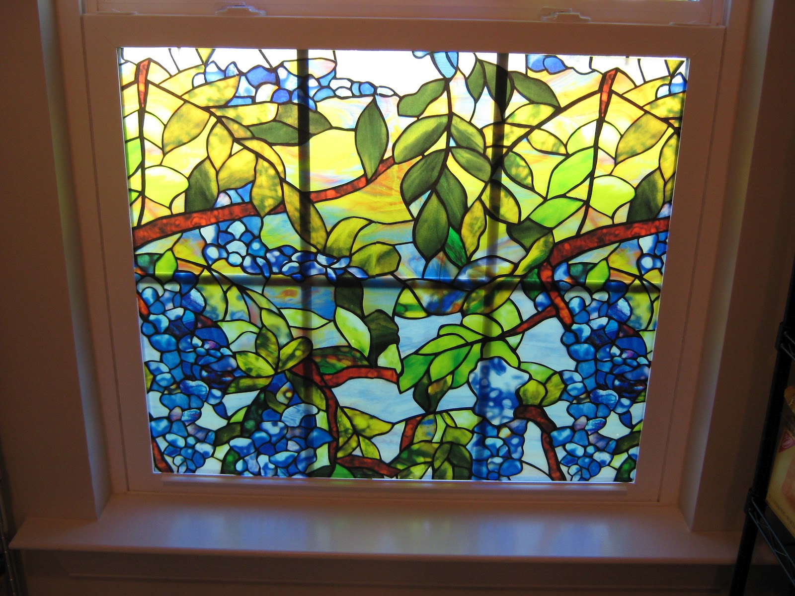 Fake stained glass window