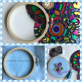 designing embroidery hoop tatting