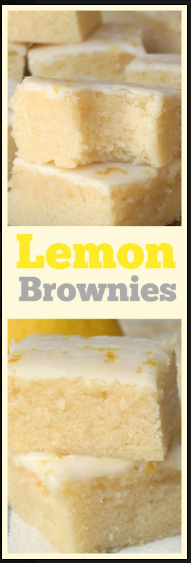 Soft & Chewy Glazed Lemon Brownies