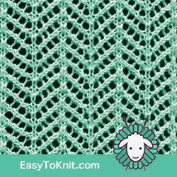 Eyelet Lace 28: Arrowhead | Easy to knit #knittingstitches #knittingpatterns