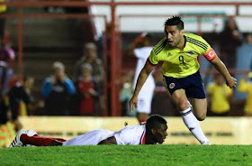 Radamel Falcao scores his latest national goal against Costa Rica, ahead of the start of Copa América 2015.