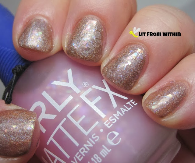 Matte, soft pink iridescent flakies look like frosting.