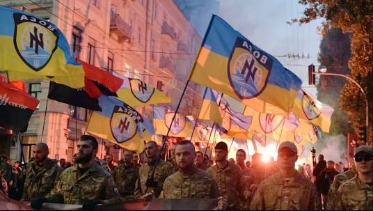 Ukraine Azov Nazi magnet mercenaries extremists fanatics France arms trafficking