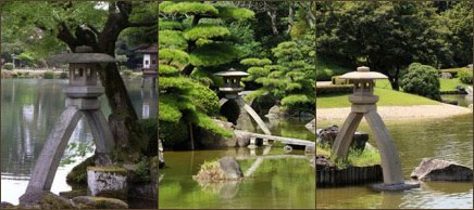 fotos linternas-lamparas-pagodas japonesas Kotoji Gata decoración Parques Areas verdes