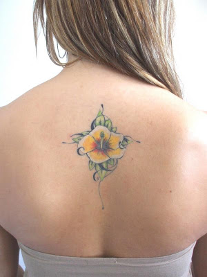 full back flower tattoos for women