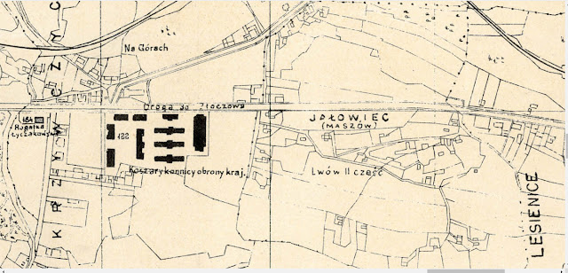 Місцевості Яловець та На Горах на мапі Львова 1910 р.