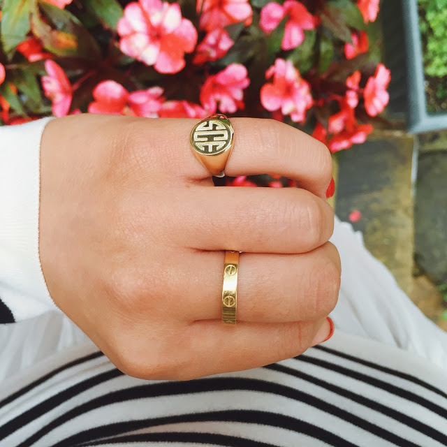 preppy monogrammed signet ring under $100 