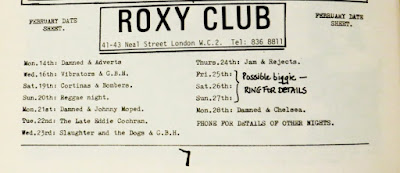 A Roxy Club flyer from 1977
