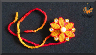 kalanirmitee: paper quilling- quilling ideas- quilled rakhi- handmade rakhi- quilled rakhi tutorial- quilling tutorial- tutorial