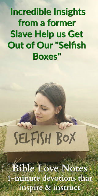 A former slave gives advice that can help all of us get out of our "selfish boxes." This 1-minute devotion explains. #BibleLoveNotes #Bible #Georgewashingtoncarver