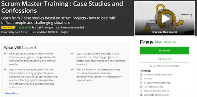 [100% Off] Scrum Master Training : Case Studies and Confessions| Worth 195$