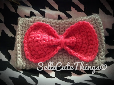 Crochet Bow iPhone Case Cozy Easy Pink