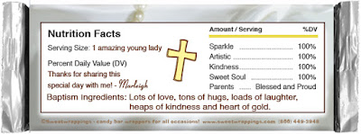 customized baptism candy bar wrapper