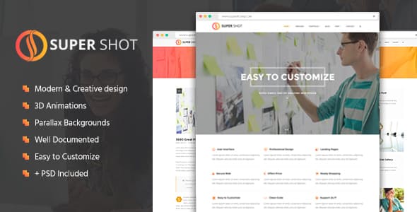 SuperShot v1.0 - Creative Agency Landing Page