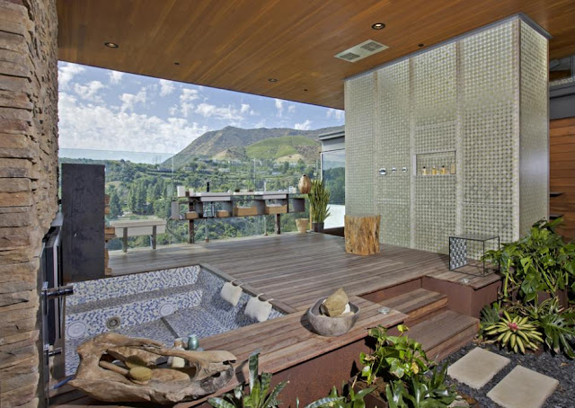 Photo of bathroom with the view of hills