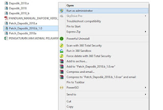 run as administrator Aplikasi dapodik 2018.b