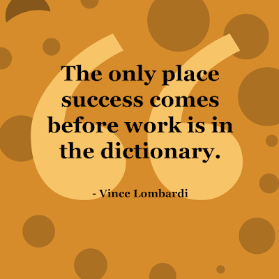 inspirational quotes - the only place success comes before work is in the dictionary