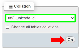 changing database table collation to utf8_unicode_ci