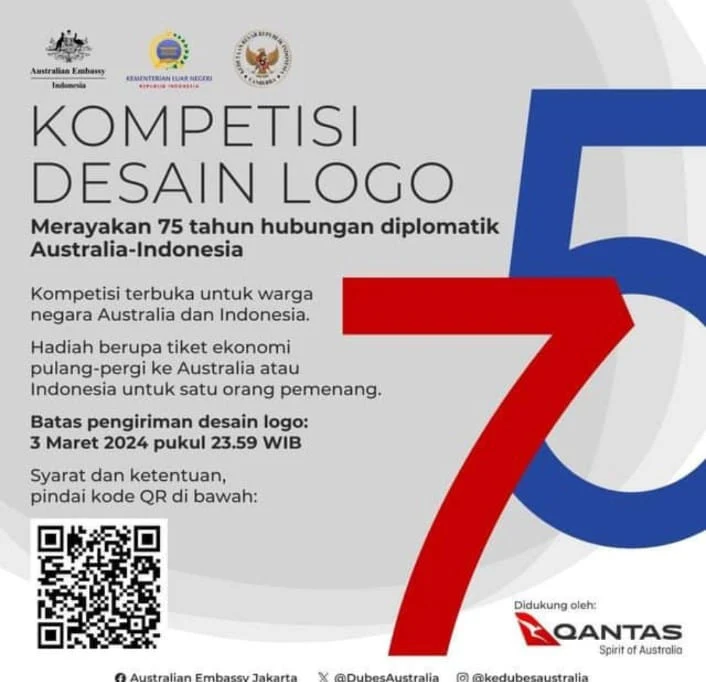 Kompetisi logo - Memperingati 75 Tahun Hubungan Diplomatik Australia-Indonesia