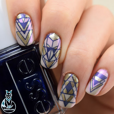 Geometric Reverse Stamping Nail Ar