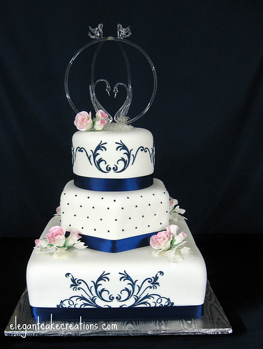 Dark Blue Wedding Cake Special Snow Angel