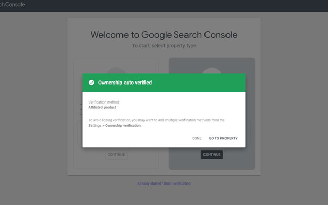 site verification google console