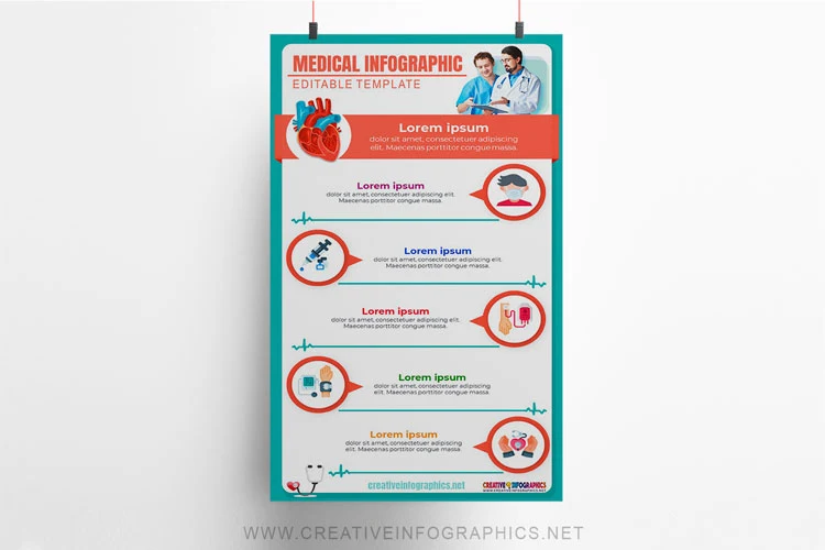 Medical infographic template with professional design