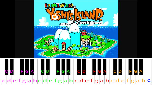 Super Mario World 2 Yoshi's Island - Title Theme Piano / Keyboard Easy Letter Notes for Beginners