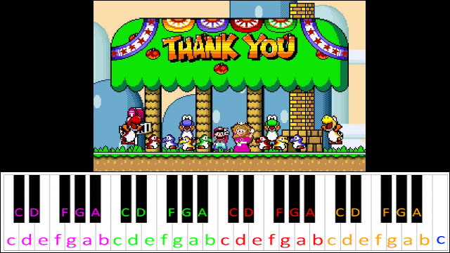 Ending Theme - Super Mario World Piano / Keyboard Easy Letter Notes for Beginners