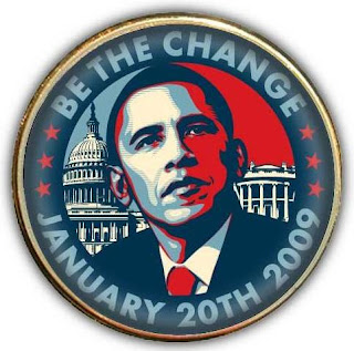 Barack Obama 2009 Presidential Inauguration Be The Change Pin by OBEY Giant's Shepard Fairey