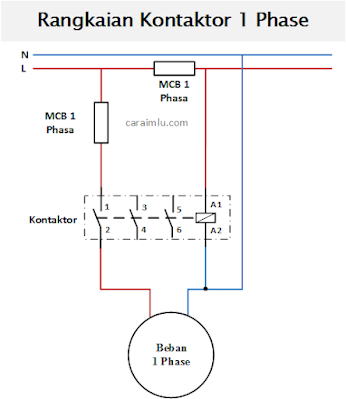 rangkaian kontaktor 1 phase