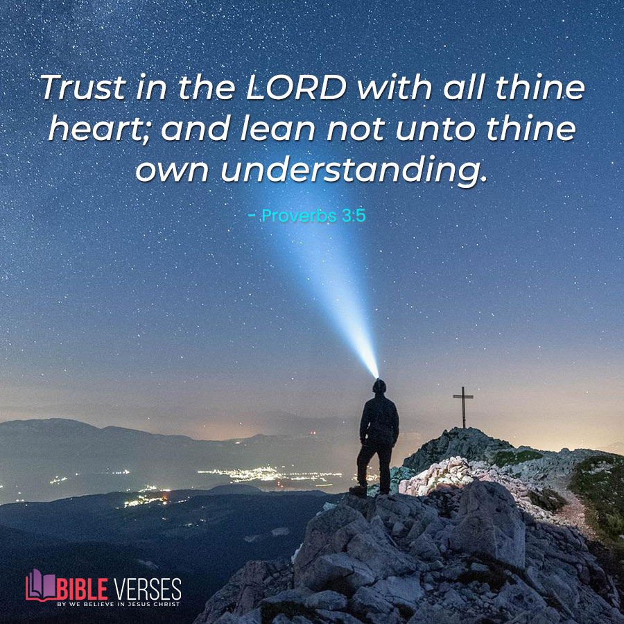 Trust in the LORD with all thine heart; and lean not unto thine own understanding. (Proverbs 3:5)