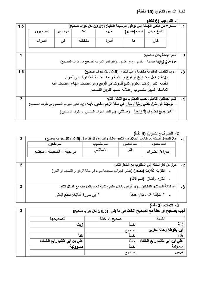 جميع الإمتحانات الإشهادية للمستوى السادس 2018 ( اللغة العربية و التربية الإسلامية ) مع التصحيح