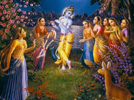 Lord Krishna Picture with Gopis
