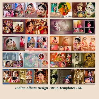Indian Album Design PSD 12x36 Templates