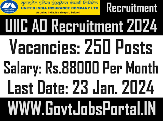 UIIC AO Recruitment 2024: Apply for 250 Administrative Officer (AO) Generalist Jobs