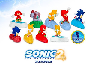 McDonalds Sonic 2 Toys 2022 Canada - Set of 10 toys including Sonic, Tails, Knuckles and Giant Eggman Robot charactes.