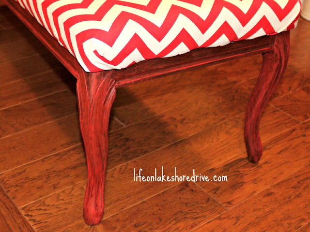 Chevron and Annie Sloan Emperor's Silk Bench Makeover