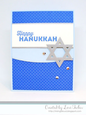 Happy Hanukkah card-designed by Lori Tecler/Inking Aloud-stamps and dies from My Favorite Things