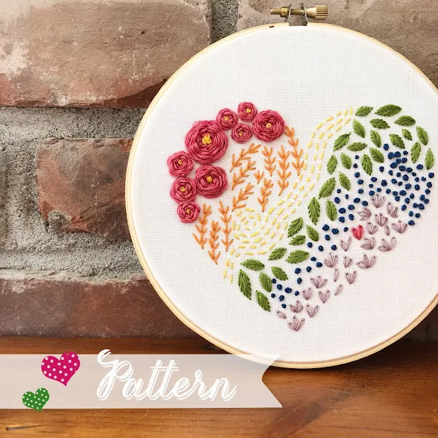 Rainbow Heart Sampler Pattern