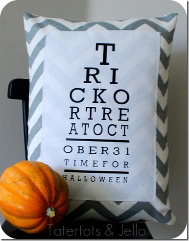 halloween eye chart pillow 