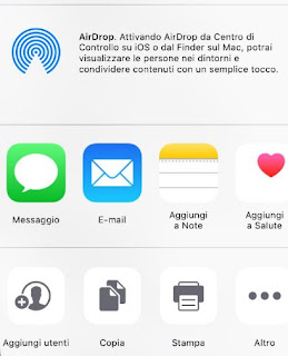 Condivisione AirDrop