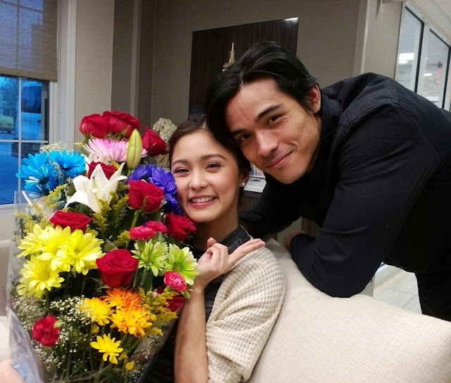 Xian Lim surprises Kim Chiu with flowers and cake on her birthday