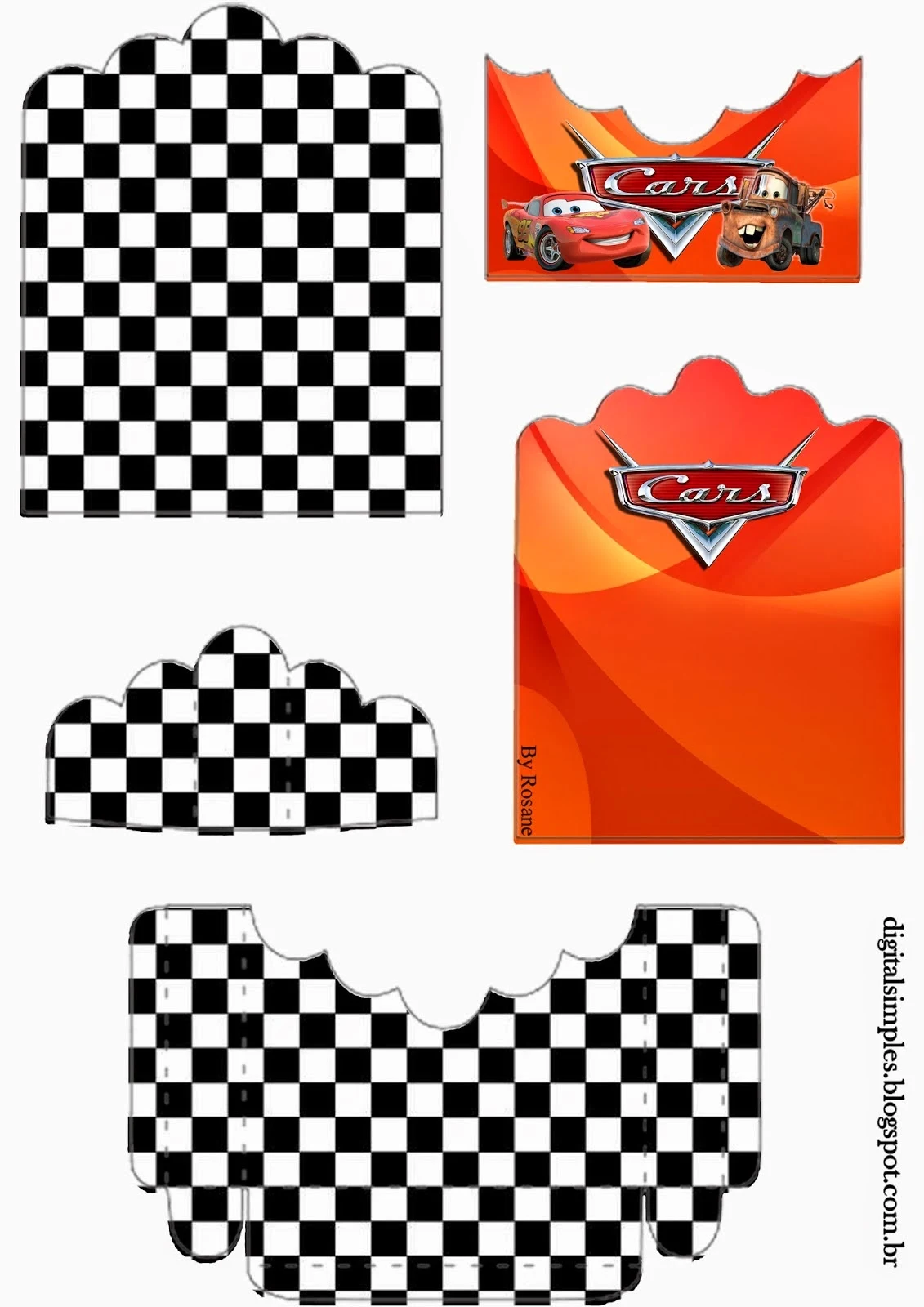 Cars: Free Printable Candy Packages Support.