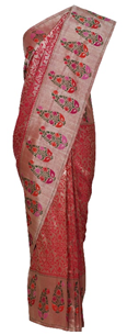 Gold- Pink Kinkhab With Paithani Border Banarasi Hand Woven Saree 