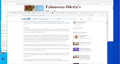Screenshot of Fahmeena Odetta's LinkedIn Research profile
