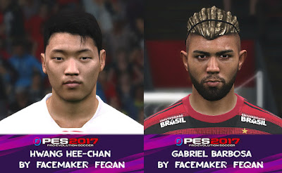 PES 2017 Facepack Hwang Hee-chan & Gabriel Barbosa by Feqan