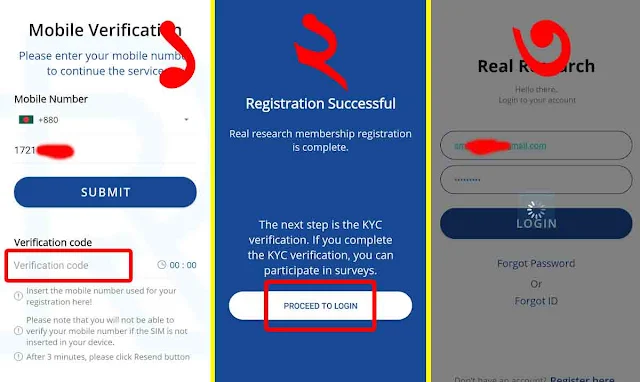 Real Research App phone verification